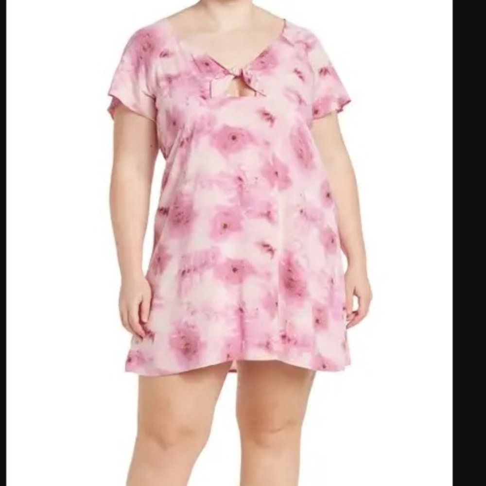 Abound Tie Front  Short Sleeve Skater Dress